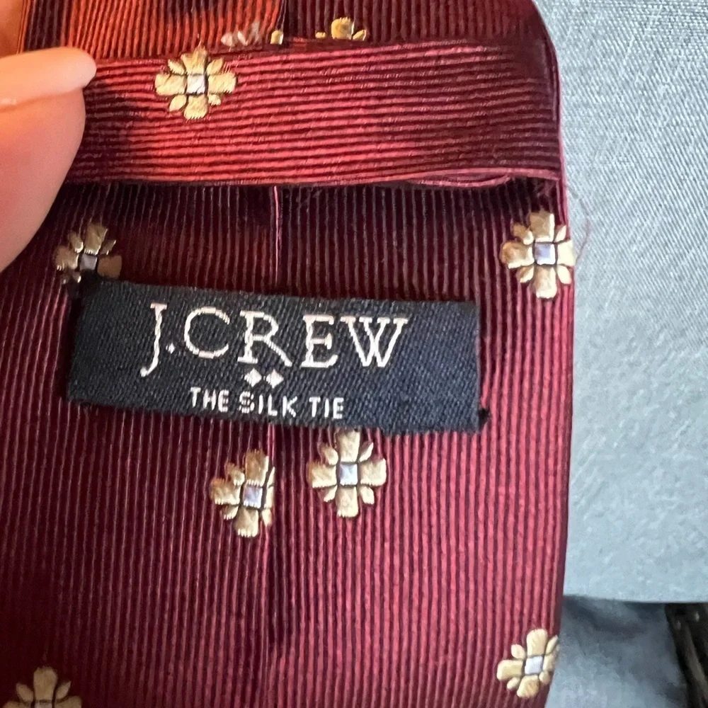 J. Crew Marroon Red Tie 100% Silk Narrow